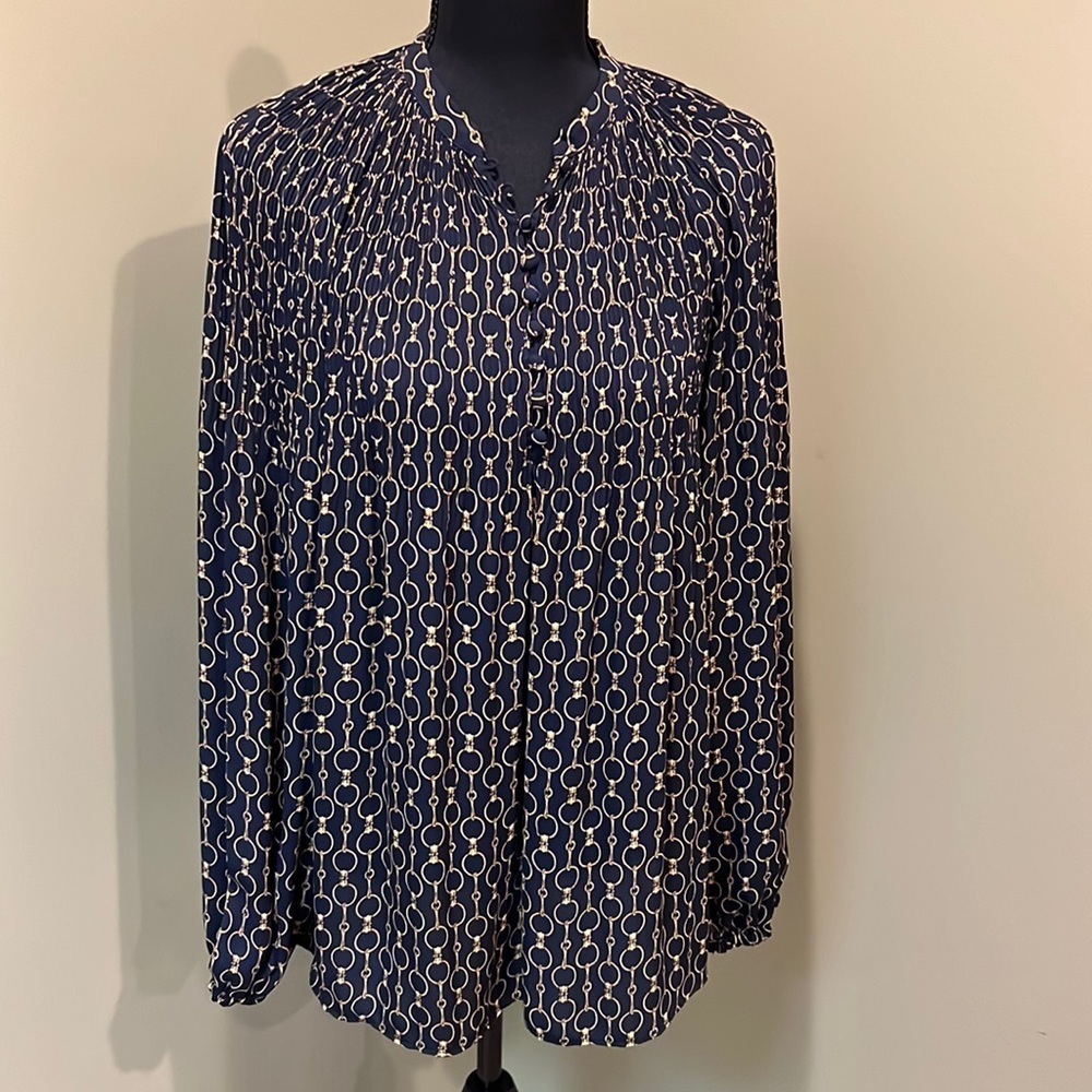Lauren Ralph Lauren Chain Tunic Blouse Sz M‎